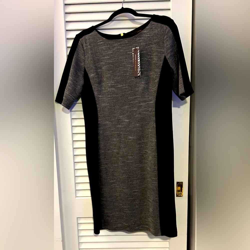 - NWT Dana Buchman color block dress in grey and black size 12